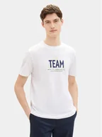 Koszulki męskie - Tom Tailor Denim T-Shirt 1040838 Biały Regular Fit - miniaturka - grafika 1