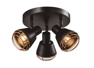 Candellux Lampa sufitowa czarna plafon klosz miedziany 3xE14 40W Neria 98-83111 98-83111 - Lampy ścienne - miniaturka - grafika 1