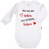 Body dla niemowląt - BODY NAPIS nadruk NIE MA JAK BABCIA r 62 KLEKLE - miniaturka - grafika 1