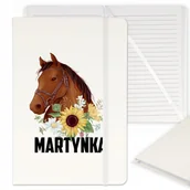 Notesy i bloczki - NOTES PLANER NOTATNIK BIAŁY A5 KOŃ IMIĘ WZORY - miniaturka - grafika 1