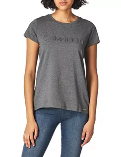 Koszulki i topy damskie - Calvin Klein Damska koszulka z krótkim rękawem z logo Middle - grafika 1