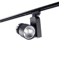 Lampy sufitowe - Reflektor Szynowy 1-fazowy LED Track Light 30W Czarny - Barwa Biała Ciepła - miniaturka - grafika 1