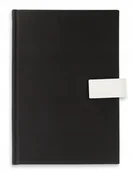 Notesy i bloczki - NOTES KSIĄŻKOWY ZAMYKANY B5 CZARNY FULD KROPKA KRATKA LINIA CZYSTY - miniaturka - grafika 1