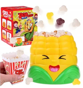 GRA ZRĘCZNOŚCIOWA KUKURYDZA ZŁAP POPCORN STRZELAJĄCY MASZYNA+KUBECZKI 4+ - Zabawki interaktywne dla dzieci - miniaturka - grafika 1