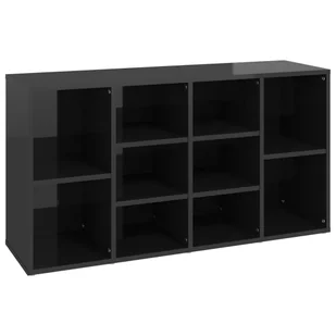 vidaXL Ławka z miejscem na buty, wysoki połysk, czarna, 103x30x54,5 cm vidaXL - Ławki do przedpokoju - miniaturka - grafika 1