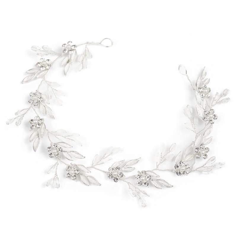 OZDOBA ŚLUBNA do włosów SREBRNA ślub CYRKONIE