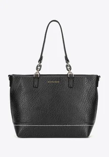 Shopperka z ekoskóry z dekoracyjnym elementem łańcuszka czarna - Torebki damskie - miniaturka - grafika 1