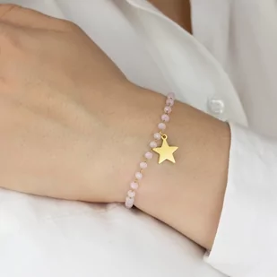 BRANSOLETKA gwiazda STAL SZLACHETNA POZŁACANA - Bransoletki - miniaturka - grafika 1