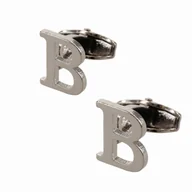 Spinki do mankietów i krawatów - Spinki do mankietów klasyczne srebrne - litera B - EM Men's Accessories - miniaturka - grafika 1