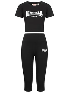 Lonsdale Damski dres treningowy IXWORTH, czarny/biały, M - Zestawy damskiej odzieży sportowej - miniaturka - grafika 1