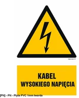 Tablice BHP - SIGNPROJECT HA005 - Kabel wysokiego napięcia 700x1050 - miniaturka - grafika 1