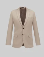 Marynarki męskie - marynarka do zestawu lido 02 beżowy slim fit - miniaturka - grafika 1