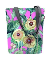 Torebki damskie - Torebka płócienna Sunny, nadruk Opium – shopperka damska, wodoodporna, zamek, mieści A4, udźwig do 10 kg, polska produkcja, ARCO Design - miniaturka - grafika 1