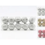 Ozdoby bożonarodzeniowe - Zawieszka jabłko plastikowa 10 sztuk srebrny / czerwony / złoty - miniaturka - grafika 1