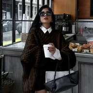 Swetry damskie - TEMU Damski Sweter Oversized Cable - Przytulny Kardigan Jesienno-Zimowy z Detalem Twist, Beżowy, Długi Rękaw, Okrągły Dekolt, Styl Casual, Idealny na - miniaturka - grafika 1