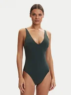 Stroje kąpielowe - Calvin Klein Swimwear Strój kąpielowy LV00Q61105 Zielony - miniaturka - grafika 1