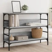 Konsole i sekretarzyki - vidaXL Stolik konsolowy, szary dąb sonoma, 100x32x75 cm - miniaturka - grafika 1