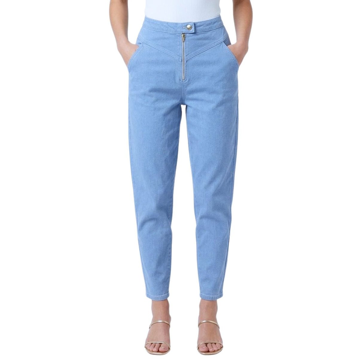 Spodnie damskie Sinequanone Paris bawełniane niebieskie jeans-M