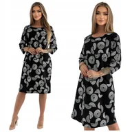 Sukienki - ŚLICZNA BAWEŁNIANA SUKIENKA W BIAŁY WZÓR ROZMIAR 48 POLSKI PRODUCENT - miniaturka - grafika 1