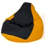 Pufy i podnóżki - Pufa worek sako GRUSZA żółty-czarny L 105x80 - miniaturka - grafika 1