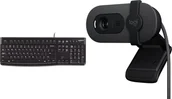 Klawiatury - Logitech K120 920-002479 + Brio 100 960-001585 - miniaturka - grafika 1