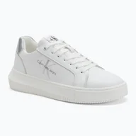 Trampki damskie - Buty damskie Calvin Klein YW0YW01224 Cupsole Mono Lth Wn white/silver - miniaturka - grafika 1