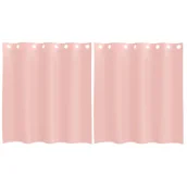 Zasłony - vidaXL Zasłony woalowe z przelotkami 2 szt. Różowe 140x140 cm - miniaturka - grafika 1