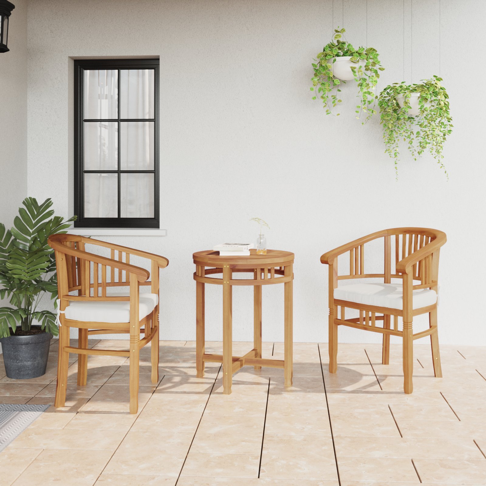 vidaXL Krzesła ogrodowe 2 pcs Brązowy 63 x 58 x 89 cm