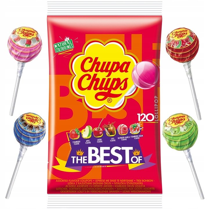 Chupa Chups The Best Of Lizaki wielosmakowe 1440 g (120 sztuk)