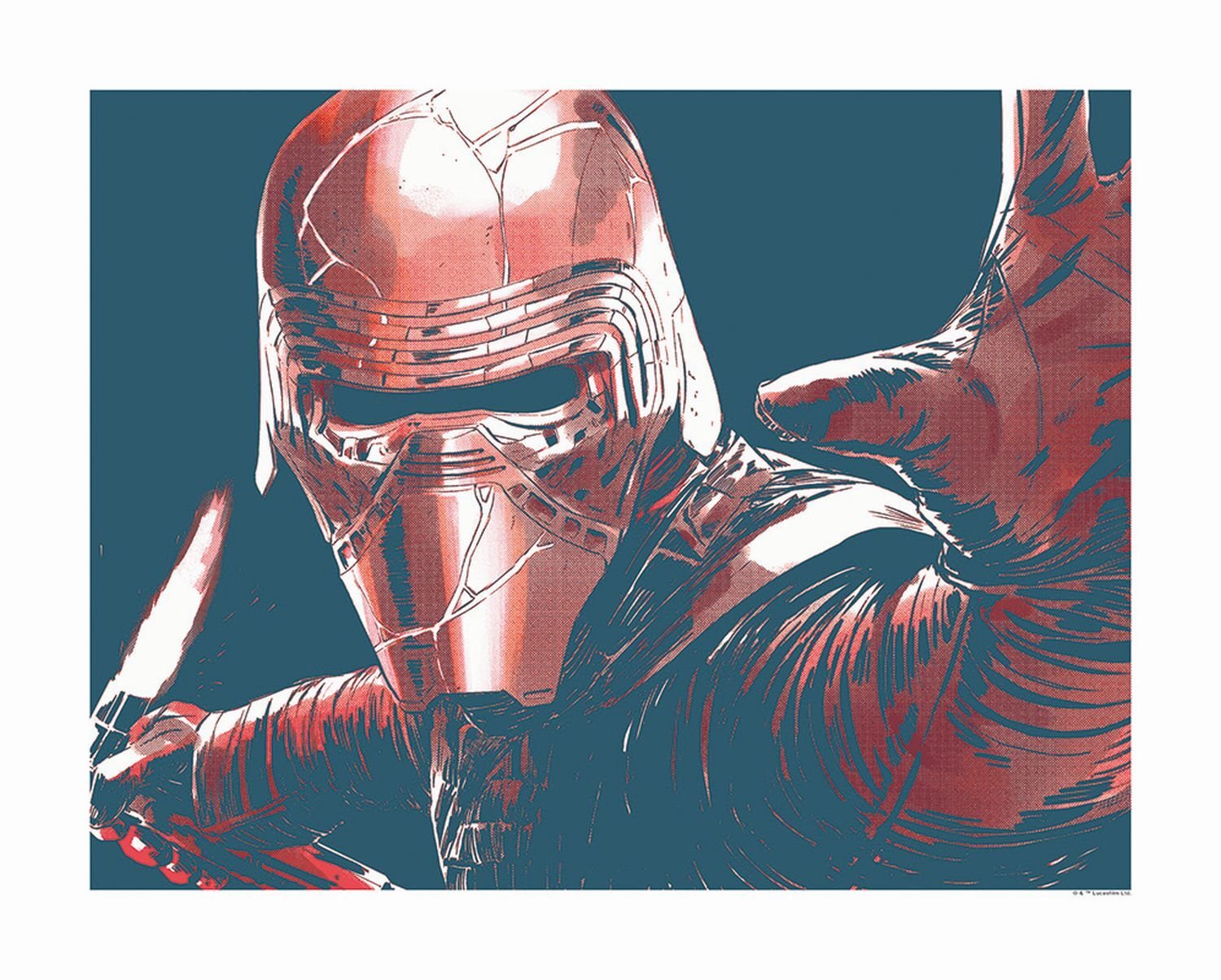 Disney plakat Gwiezdne wojny stawiają czoła Kylo czerwonymIniebieskim - 610261 - 50 x 40 cm