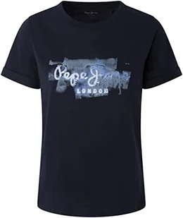 Pepe Jeans Koszulka damska Goldie, Niebieski (Dulwich), S - Koszulki i topy damskie - miniaturka - grafika 1