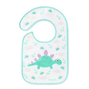 BabyOno Śliniak frotte 23x37cm Dino zielony 6m+ 832 - Śliniaki i fartuszki - miniaturka - grafika 1