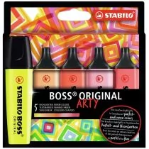 Zakreślacz Boss Original Arty 5 kolorów ciepłych - Przybory szkolne - miniaturka - grafika 1