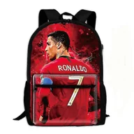Torebki damskie - Ronaldo CR7 w kolorze czerwonym Tornister Plecak Torba na książki dla studentów Causl Daypack dla dziewczynek chłopców - miniaturka - grafika 1