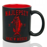 Kubki - Kubek Grawer CZERWONY PREZENT DLA WĘDKARZA Najlepszy okaz w mieście Wzory - miniaturka - grafika 1