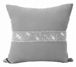 Poszewka Dekoracyjna Szara Z Cyrkoniami 40X40 Mix - Poszewki na poduszki - miniaturka - grafika 1