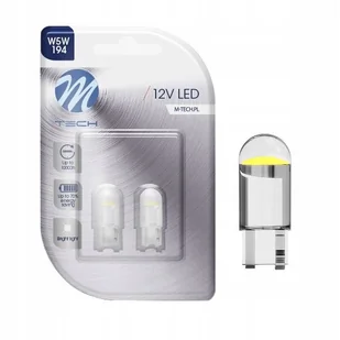 Żarówki W5w T10 Led 194 Diody Cob Soczewka Szklana Zimna Biała 6000k - Żarówki samochodowe - miniaturka - grafika 1