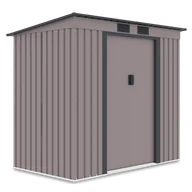 Altany ogrodowe - Szopa narzędziowa OREGON 201x121cm Warm Grey, metalowa, z przesuwanymi drzwiami, idealna do przechowywania narzędzi ogrodowych i sprzętu Hardmaister - miniaturka - grafika 1
