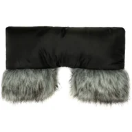 Akcesoria do wózków - Uniwersalna Mufka do wózka i sanek z futerkiem Black - miniaturka - grafika 1