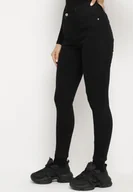 Spodnie damskie - Czarne Jeansy Skinny Bawełniane Push-Up Torialdia - miniaturka - grafika 1