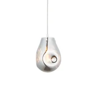 Lampy sufitowe - Wisząca lampa Mirage M w srebrnym kolorze z szklanym kloszem - miniaturka - grafika 1