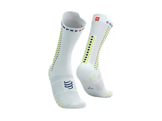 Skarpetki kolarskie - COMPRESSPORT Skarpetki rowerowe ProRacing Socks V4 Bike white/primerose - grafika 1