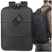 Plecaki - Plecak Biznesowy Kabinowy PODRÓŻNY Czarny Do Samolotu Bagaż Podręczny USB - miniaturka - grafika 1