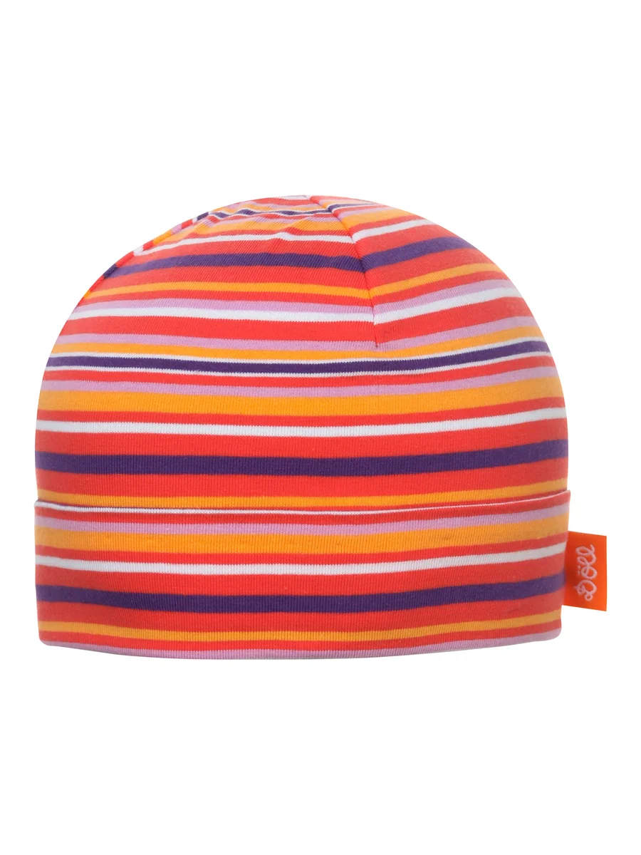 Dziewczęca czapka w paski pomarańczowa Doll r.49