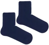 Skarpetki dla dzieci - Skarpetki dziecięce granatowe gładkie bawełniane - miniaturka - grafika 1