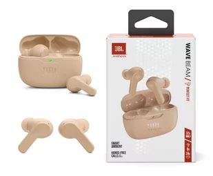 Słuchawki dokanałowe JBL Wave Buds TWS Beżowe - Słuchawki - miniaturka - grafika 1