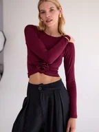 Bluzki damskie - LONGSLEEVE ROSIE RED - WŁOCHY - miniaturka - grafika 1
