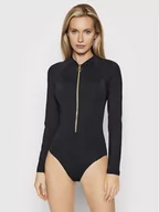 Stroje kąpielowe - Seafolly Strój kąpielowy Zip Front 10936-942 Czarny - miniaturka - grafika 1