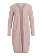 Swetry damskie - Vila Kobiety Viril Long L/S Knit Cardigan - Noos Kardigan, Misty Rose, M - miniaturka - grafika 1