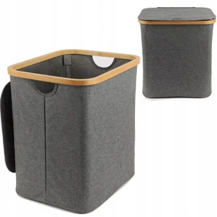 Kosz na pranie, 60 litrów, składany, stojący, 40x33x45 cm, szary - Kosze na bieliznę - miniaturka - grafika 1